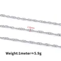 Silver stainless steel water wave chain 2.35mm width for DIY jewelry making - Water Wave Chain / Steel