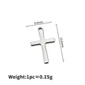 Polished silver stainless steel cross charm 15.6mm x 9.6mm for DIY jewelry making - Minimalist Cross Style (15.6x9.6mm)