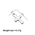 Poliertes Edelstahl Kreuz Anhänger Charm 12x7mm für DIY Schmuckherstellung - Schlanker Kreuz Stil (A2284)