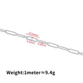 Chaîne trombone en acier inoxydable argenté avec maillons 11,6x3,5mm pour bijoux DIY - 1 Mètre / Argent 0.8x3.5x11.6mm