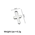 Polished silver steel cross pendant 12mm x 7mm for DIY necklace making projects - Rounded Right Angle Cross (12x7mm)
