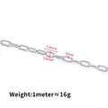 Chaîne à maillons ovales en acier inoxydable argenté 7,6x3,6mm pour bijoux DIY - 1 Mètre / Argent 1x3.6x7.6mm