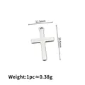 Silver stainless steel cross pendant for DIY jewelry making with dimensions shown - Classic Polished Cross (20.5x12.5mm)