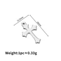 Silberner Edelstahl Kreuzanhänger DIY Zubehör 11,5mm x 18mm für die Schmuckherstellung - Großer Kreuz Stil (A2286)