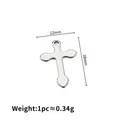 Polished stainless steel cross pendant in silver, 12x18mm size for DIY jewelry making - Petal Edge Cross (18x12mm)