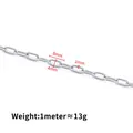 Chaîne trombone en acier inoxydable argenté maillons ovales 8x4mm pour bijoux DIY - 1 Mètre / Argent 1x4x8mm