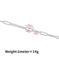 Chaîne trombone en acier inoxydable argent 12x4mm pour création de bijoux DIY - 1 Mètre / Argent 1x4x12mm