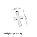 Silver stainless steel cross pendant charm for DIY jewelry with 15mm size details - Matte Texture Cross (15x8.5mm)