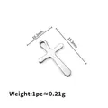 Poliertes Edelstahl-Kreuz-Element in Silber, Abmessungen 15,3 mm mal 10,2 mm - Dekorativer Kreuz Stil (A2288)