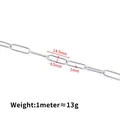 Chaîne trombone en acier inoxydable argenté pour bijoux DIY maillons de 14,5x4,5 mm - 1 Mètre / Argent 1x4.5x14.5mm