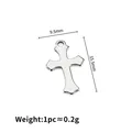 Polished silver stainless steel cross pendant 9.5x15.5mm for DIY jewelry making - Bright Silver Simple Cross (15.5x9.5mm)