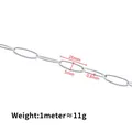 Chaîne à maillons ovales en acier inoxydable argenté 16x5mm pour bijoux DIY - 1 Mètre / Argent 0.8x5x16mm