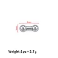 Silberner 8mm Edelstahl-Hantel-Anhänger für DIY-Schmuck und Punk-Halsketten - Integrierter Doppelkopf-Perlen-Stil