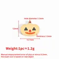Halloween Kürbis Anhänger aus vergoldetem Edelstahl mit Maßen von 12mm x 13,7mm - Kürbis Smiley Stil / 12mm x 13.8mm