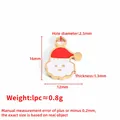 Kerstman hanger van emaille in rood en wit met gouden rand voor DIY sieraden maken - Kerst Sneeuwpop (A2385)
