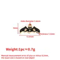 Colgante de murciélago en esmalte negro y dorado para hacer joyas de bricolaje - 15.8mm x 9mm