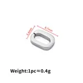 Polished silver stainless steel oval connector link for DIY jewelry, 8.7mm x 6.4mm size - Square Oval Connection Clasp 6.4x8.7mm / Silver