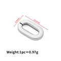 Polished silver stainless steel oval connecting clasp for DIY jewelry, 14.2mm size - Square Oval Connection Clasp 8.4x14.2mm / Silver