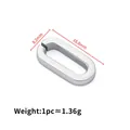 Silver stainless steel oval link component measuring 8.2mm by 16.8mm for DIY jewelry - Oval Connection Clasp 8.2x16.8mm / Silver