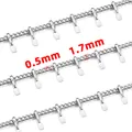Chaîne en acier inoxydable DIY avec pendentifs en T et détails des tailles 0.5mm 1.7mm - Style de Chaîne à Clips / Acier