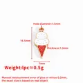 Ijsje hanger in wit en rood emaille voor het maken van DIY sieraden en mode - Ijs (A2393)