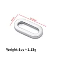Polished silver stainless steel oval link connector 16.5x8mm for DIY jewelry making - Square Oval Connection Piece 8x16.5mm / Silver