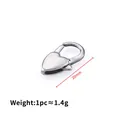 Chiusura a moschettone a cuore argento 20mm in acciaio inossidabile per gioielli - 20mm / Argento