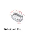 Silver stainless steel rectangular link connector buckle for DIY jewelry 10.3x7mm - Square Oval Connection Clasp 7x10.3x3.8mm / Silver