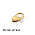 Chiusura a moschettone a cuore dorata in acciaio inossidabile per gioielli DIY, 20 mm - 20mm / Oro