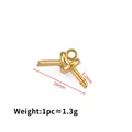 Polished golden stainless steel knot pendant with 18mm size and round hanging ring - Knot T-Bar Pendant / 1.3g (2.2x18mm) / Gold