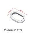 Polished silver stainless steel oval link connector, 14.3mm x 9.5mm for DIY jewelry - Oval Connection Piece 9.5x14.3mm / Silver