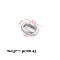 Silver stainless steel rectangular link connector for DIY jewelry, 9mm x 6mm x 2.6mm size - Oval Connection Piece 6x9mm Thickness 2.6mm / Silver