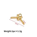 Polierter goldener Edelstahl Knebelverschluss in Knotenform für DIY-Schmuck - Knoten T-Bar Anhänger / 1.3g (2.2x18mm) / Gold