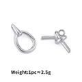 Silberner OT-Knebelverschluss aus Edelstahl für DIY Halsketten und Armbänder - Knoten Stab Und Ring / 2.5g (2.2x18+11.3x18.9mm) / Stahlfarben
