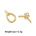 Poliertem Gold Knoten OT-Knebelverschluss für Edelstahl Halsketten Schmuckherstellung - Knoten Stab Und Ring / 2.5g (2.2x18+11.3x18.9mm) / Gold