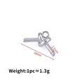 Silberner Edelstahl Knoten OT Knebelverschluss für DIY Schmuckherstellung 18mm - Knoten T-Bar Anhänger / 1.3g (2.2x18mm) / Stahlfarben