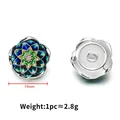 Botón de flor vintage con esmalte colorido y diamantes de 19mm para abrigos - Grande