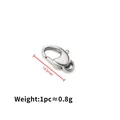 Polierter silberner Edelstahl-Karabinerverschluss 14,5 mm für DIY Halsketten & Armbänder - Mittel / Stahlfarben
