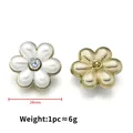 Elegant 24mm gold flower pearl button with white petals and diamond center variant - Light Gold Pearl Flower 24mm