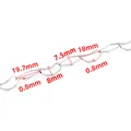 Polished silver stainless steel rhombic link chain with detailed size measurements - Steel Color Diamond Curved Oval Chain (B631)