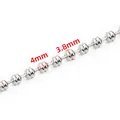DIY 4mm silver bead chain made of polished stainless steel for necklaces and bracelets - 3.8x4mm / Steel