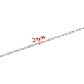 Detailed view of 2mm silver stainless steel ball chain with polished metallic finish - 2mm