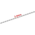 Silver stainless steel hexagon bead chain necklace for DIY jewelry, 2.4mm diameter size - 2.4mm