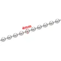 Minimalist 4mm silver stainless steel ball chain necklace with polished beads - 4mm