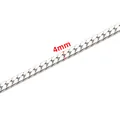 Ασημένιο κολιέ Cuban link 4mm από ανοξείδωτο ατσάλι με γυαλιστερό φινίρισμα NK - 4mm