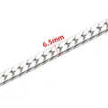 Collana a catena barbazzale da 6,5mm in acciaio inossidabile per uomo e donna - 6.5mm