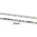 Catena tennis 2mm con cristalli arcobaleno su base in acciaio per gioielli fai da te - 2mm / Color Acciaio Strass Multicolore