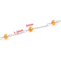 6mm orangefarbene Kristallperlen mit 1,2mm gedrehten Gliedern für die Schmuckherstellung - Großes Perlen-Design / Orange