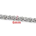 6mm stainless steel byzantine chain necklace for DIY jewelry making and decoration - Steel Color Dragon Bone Chain (6mm)