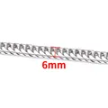 Gepolijste 6mm roestvrijstalen platte schakelketting voor DIY kettingen en armbanden - Smalle Versie / Zilver
